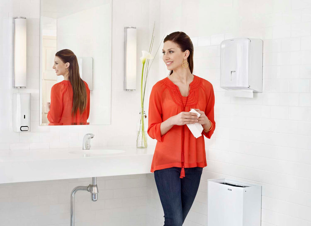 Dispenser Håndklædeark Katrin med Lås Metal Hvid,stk