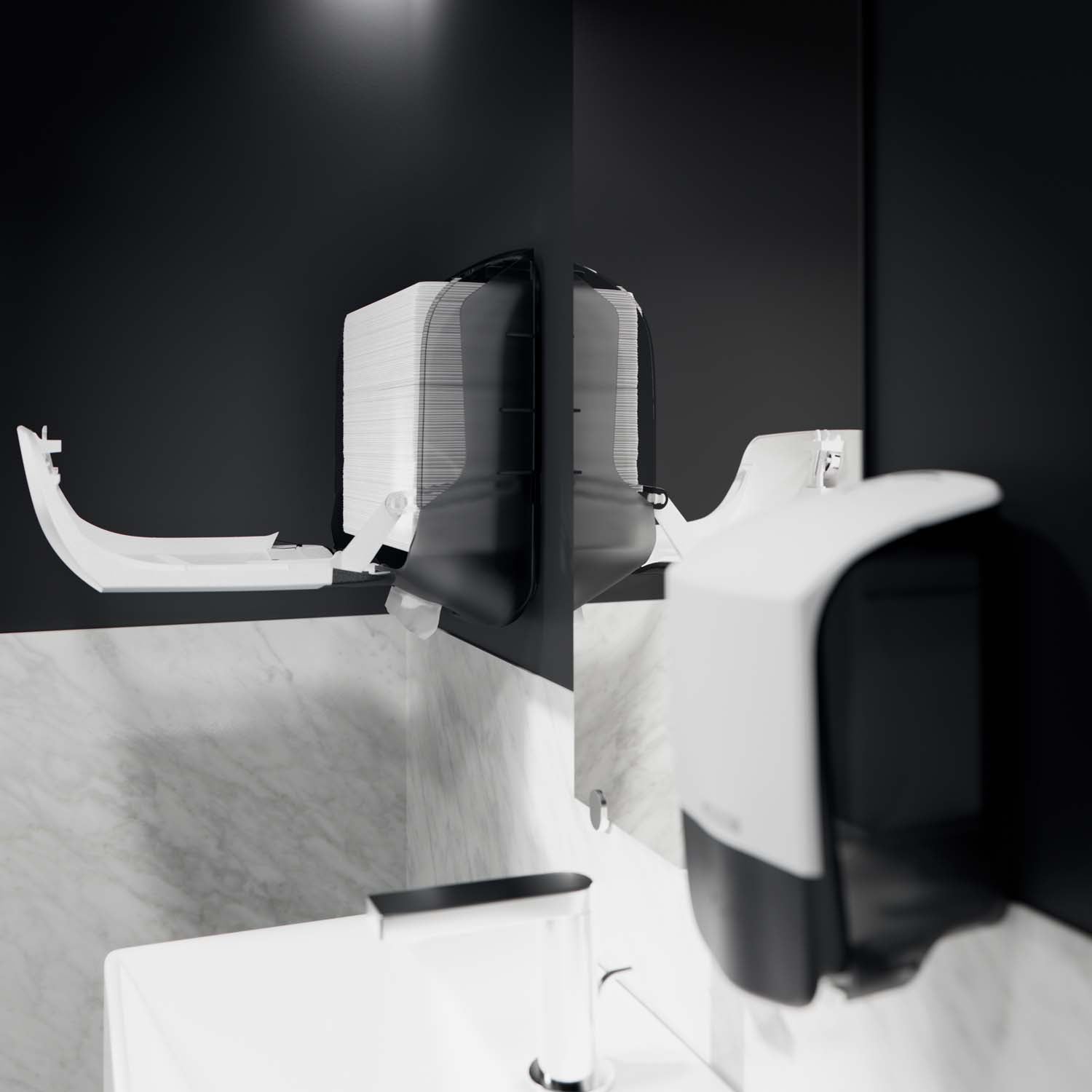 Dispenser Katrin Håndklædeark S L13.5xB30xH32.9cm Plast Hvid,1 stk/krt