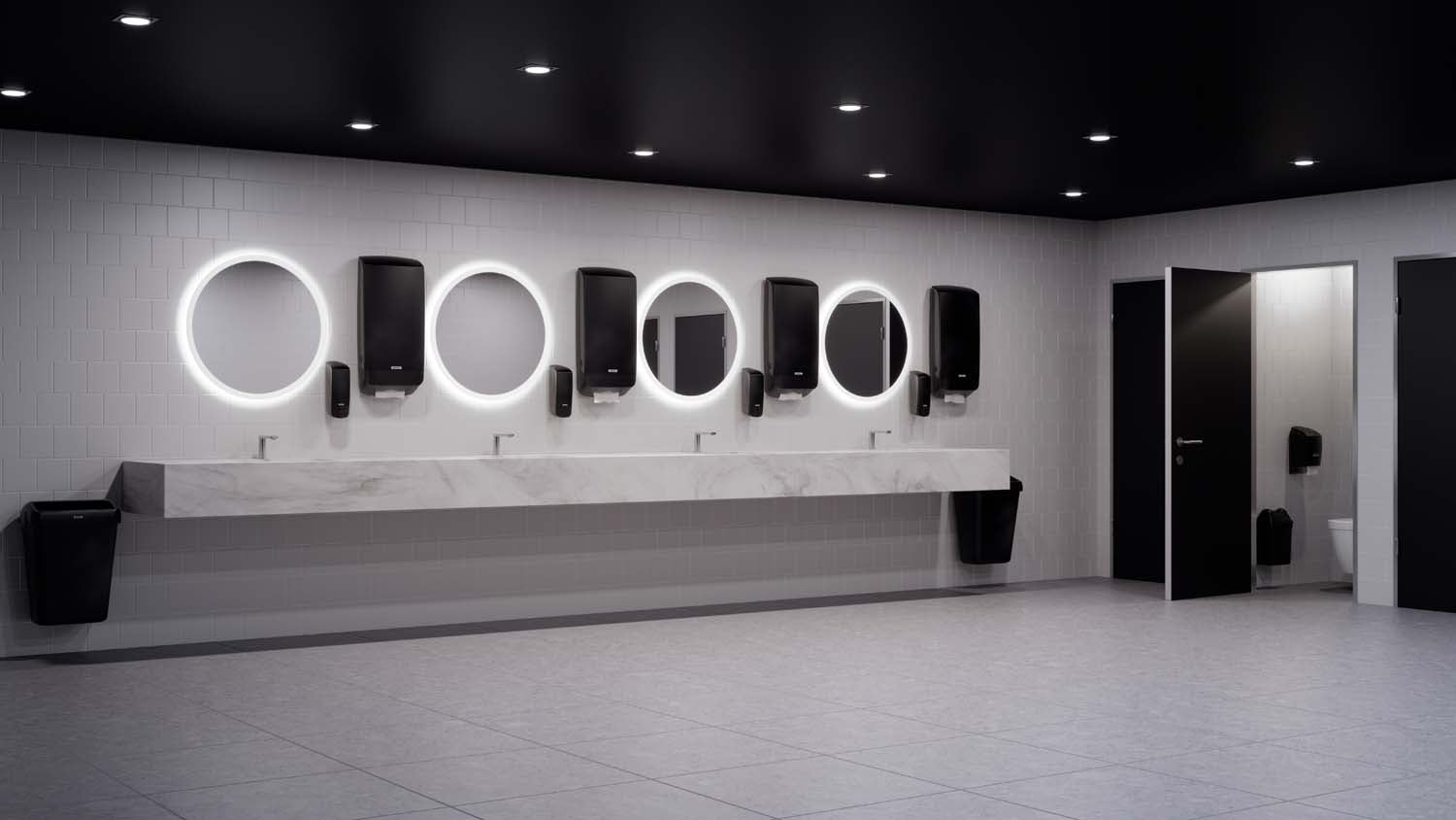 Dispenser Katrin Håndklædeark XL L14.6xB33.8xH73cm Plast Sort,1 stk/krt