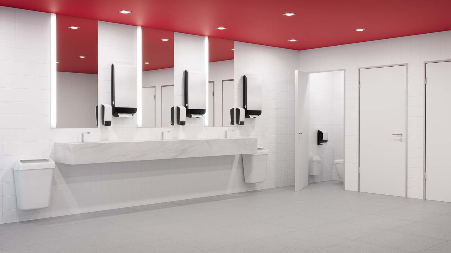 Dispenser Katrin Håndklædeark XL L14.6xB33.8xH73cm Plast Hvid,1 stk/krt