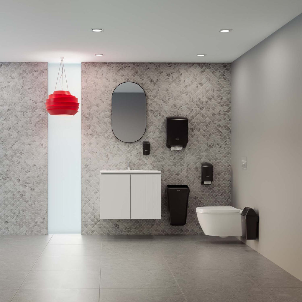 Dispenser Katrin Håndklædeark M L14.2xB30.1xH44.5cm Plast Sort,1 stk