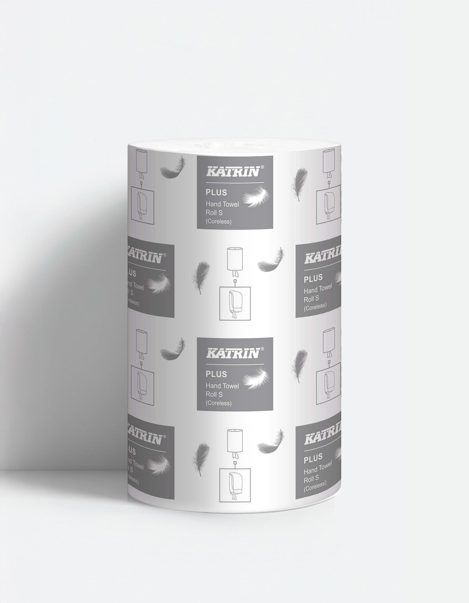 Håndklæderulle, Plus S, 2-lag, Nyfiber, Hvid, Ø130×205 mm × 60 m, Uden hylse, 12 rl pr. krt