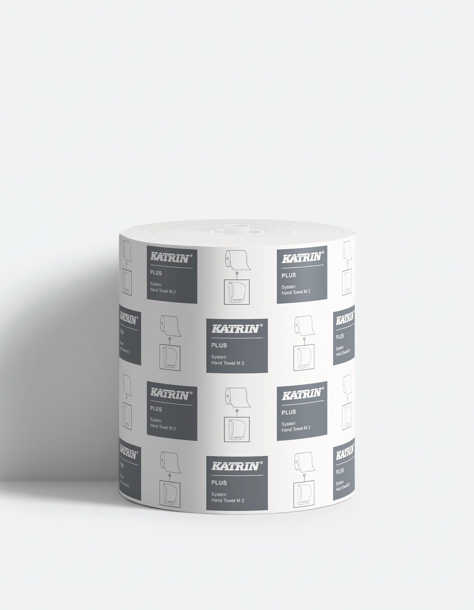 Håndklæderulle, Plus M2, 2-lag, Nyfiber, Hvid, Ø190×210 mm × 140 m, Uperforeret, Uden hylse, 6 rl pr. krt