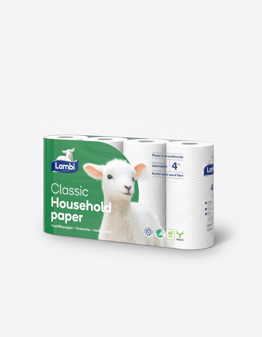 Lambi Køkkenrulle Classic 2-lag – Valuepack 20 ruller