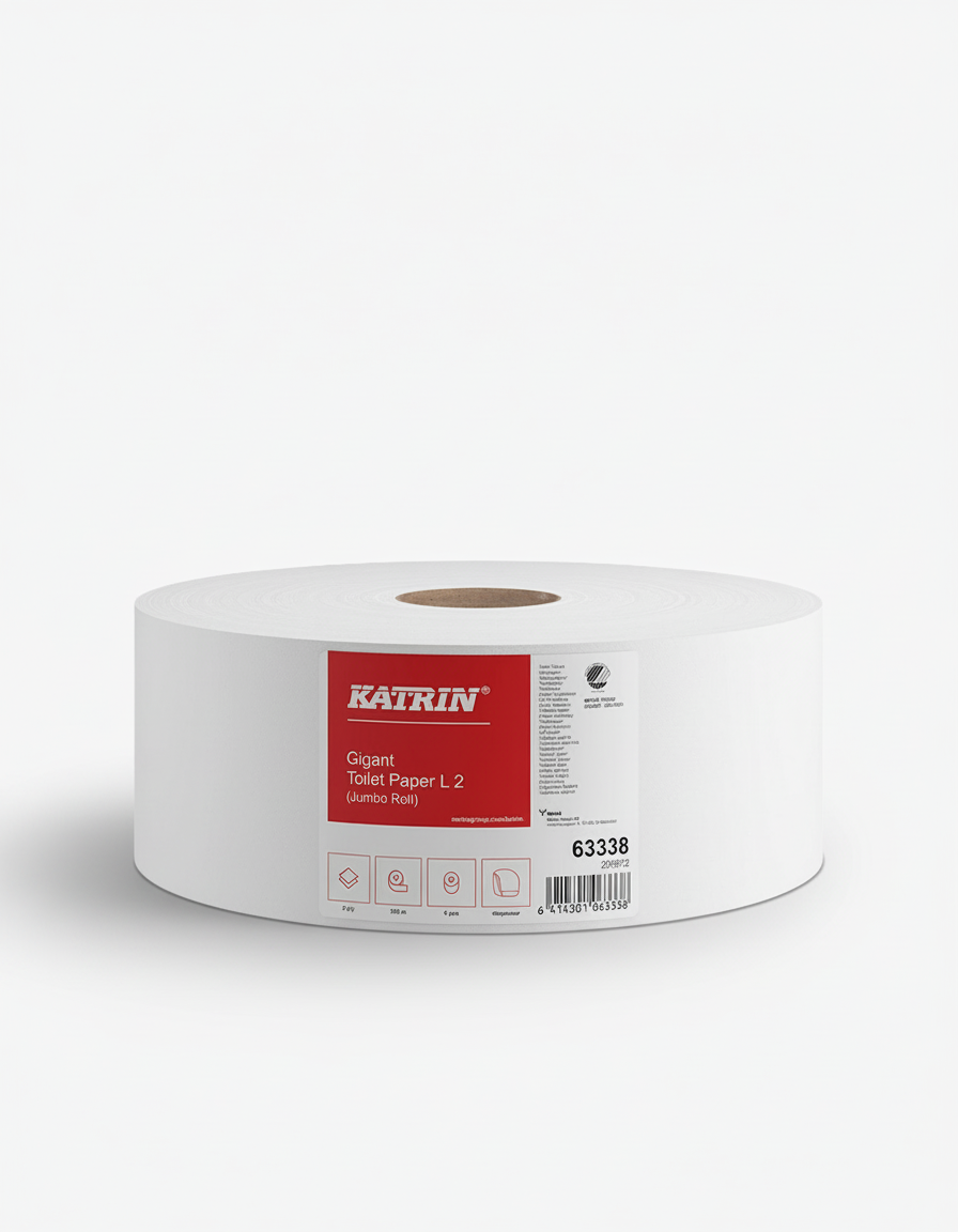 Toiletpapir, Jumbo-Rulle, L2, 2-lag, Mix, Hvid, Ø275×98 mm, 380 m, Uperforeret, 6 rl pr. krt