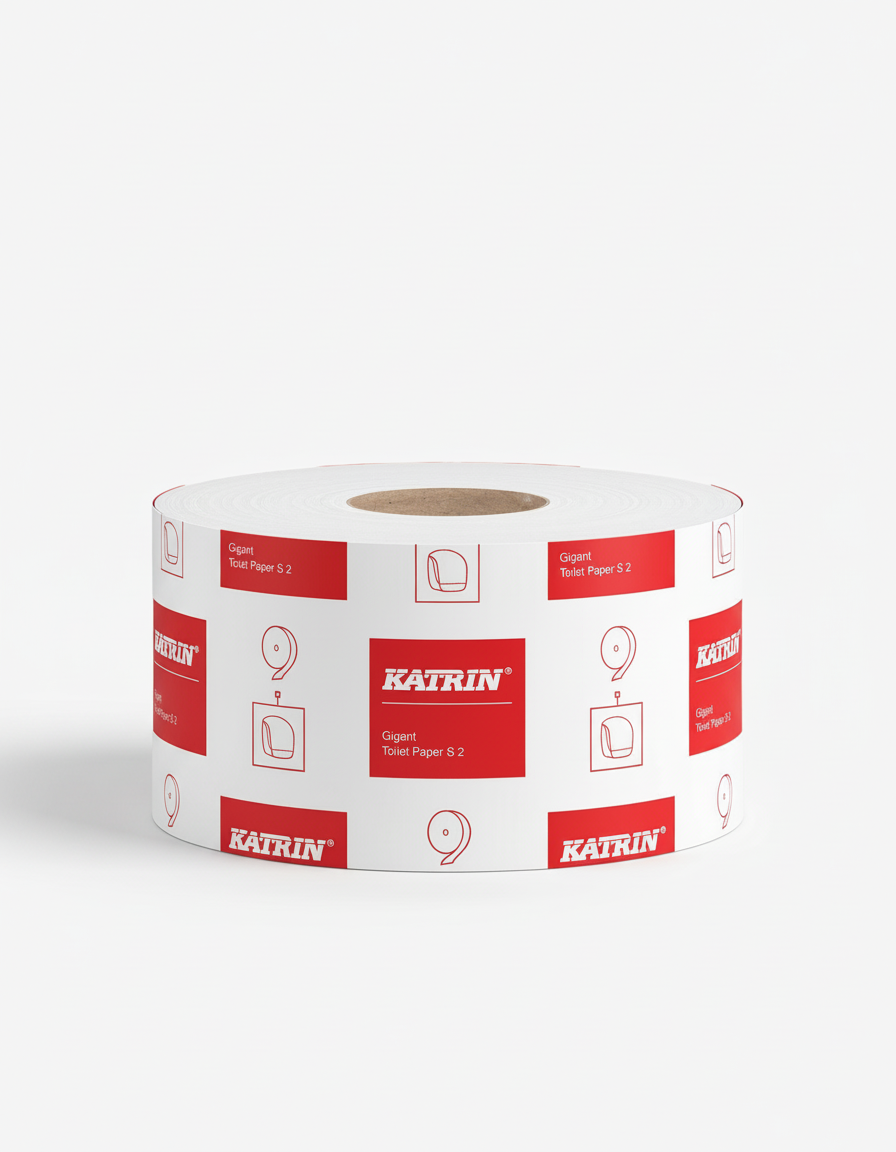 Toiletpapir, Jumbo-Rulle, Midi, 2-lag, Nyfiber, Hvid, Ø190 mm, 200 m, Uperforeret, 12 rl pr. krt