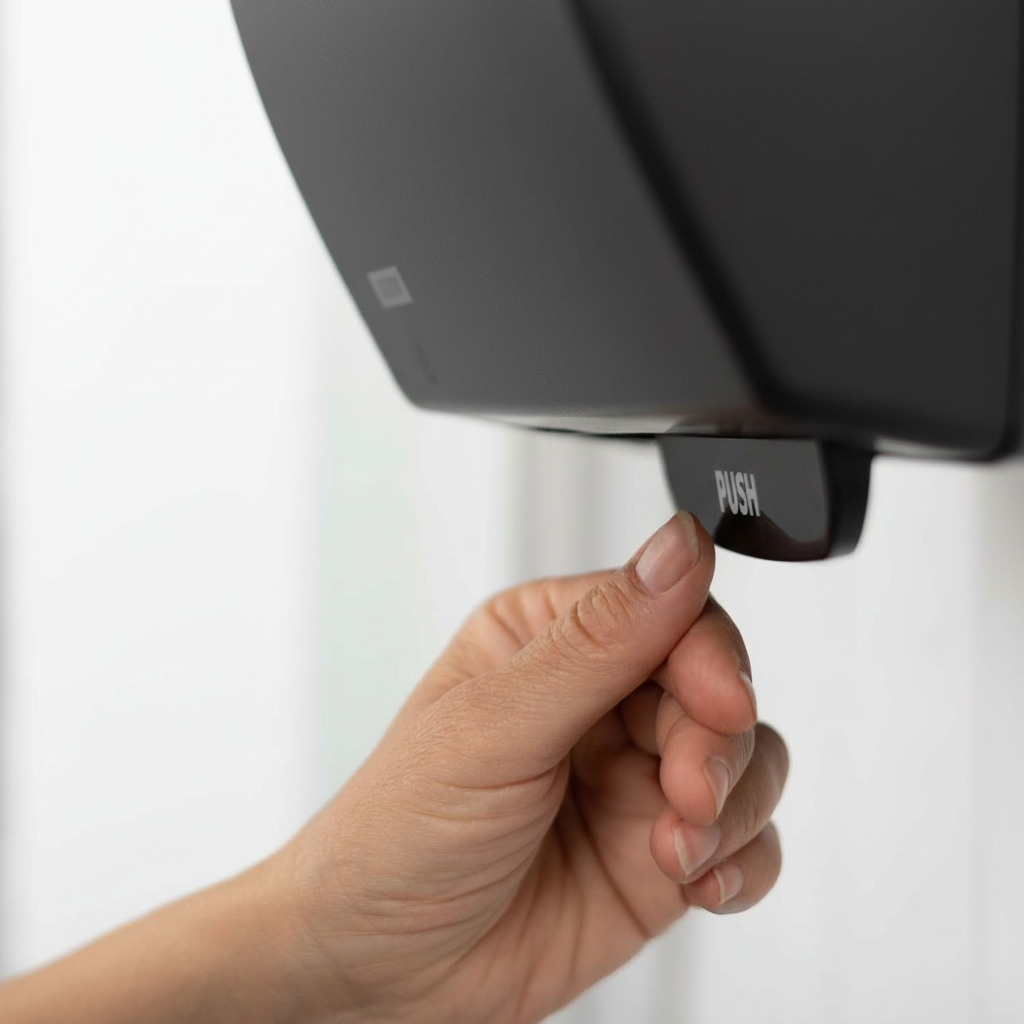 Dispenser Katrin Håndklæderulle Hybrid L21.6xB32.2xH39.7cm Plast Sort,1 stk/krt