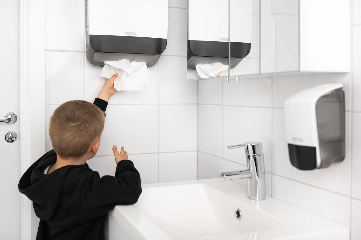 Dispenser Katrin Håndklædeark M L14.2xB30.1xH44.5cm Plast Hvid,1 stk