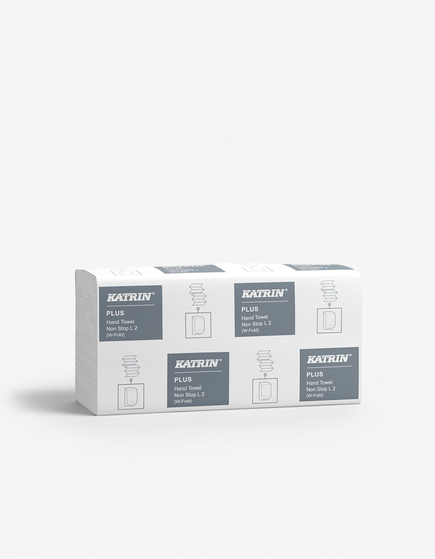 Håndklædeark, Plus W-Fold, 2-lags, Nyfiber, Hvid, 320×203×80 mm, 1995 stk pr. krt
