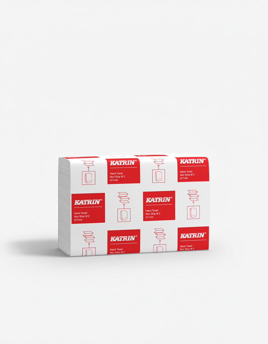 Håndklædeark, Non-Stop Z-Fold, 2-lag, Nyfiber, Hvid, 255×203×85 mm, 2940 stk pr. krt