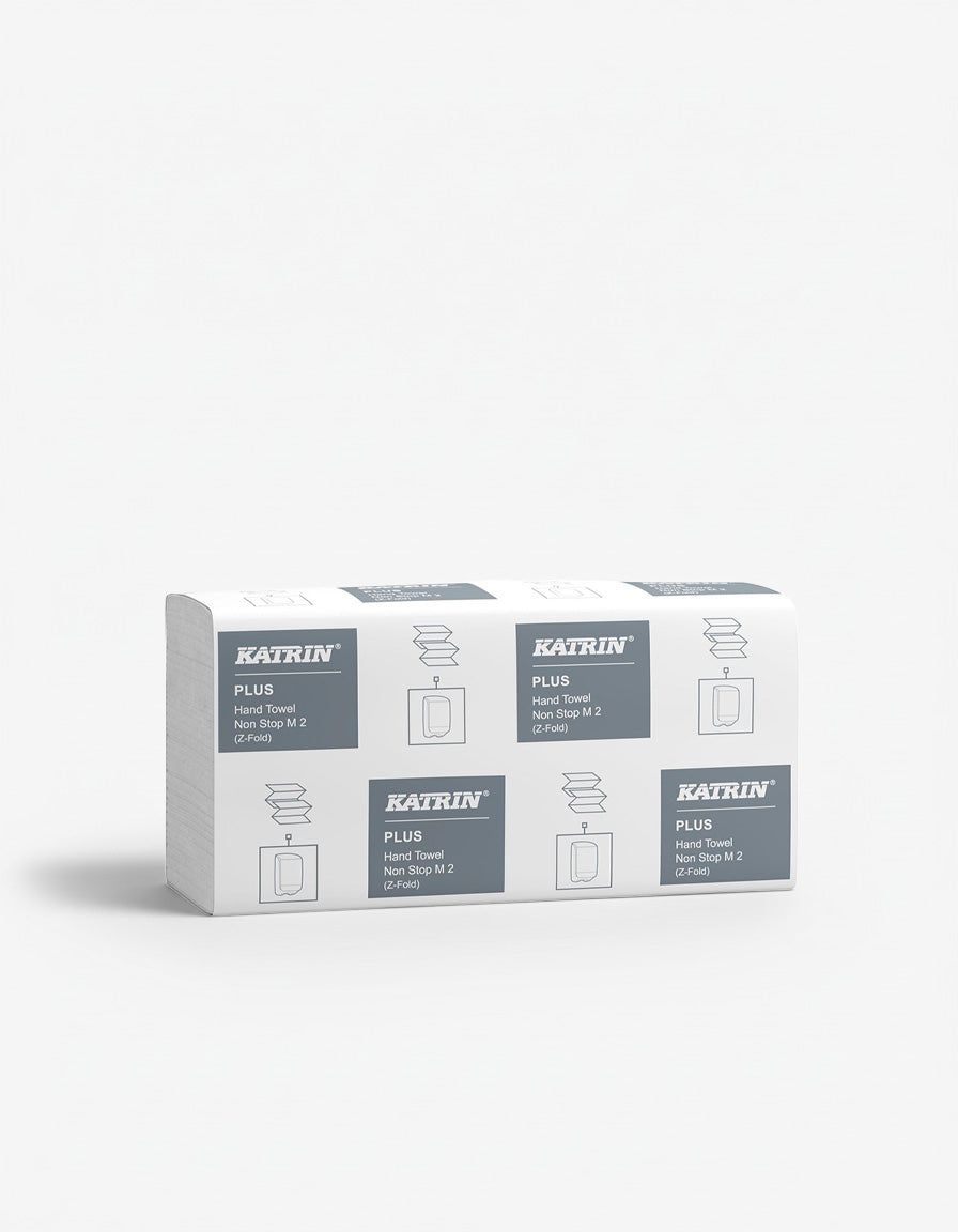 Håndklædeark, Plus Z-Fold, 2-lags, Nyfiber, Hvid, 240×203×80 mm, 2400 stk pr. krt