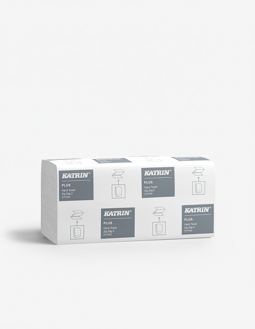 Håndklædeark, Plus V-Fold, 2-lag, Nyfiber, Hvid, 230×224×115 mm, 4000 stk pr. krt