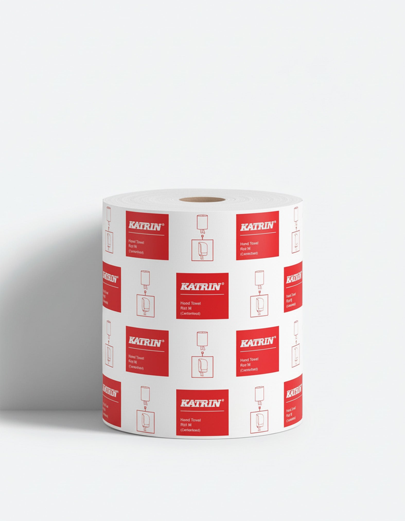 Håndklæderulle, 1-lag, Hvid, 300 m, Med hylse, Perforeret, 1000 ark, 6 rl pr. krt