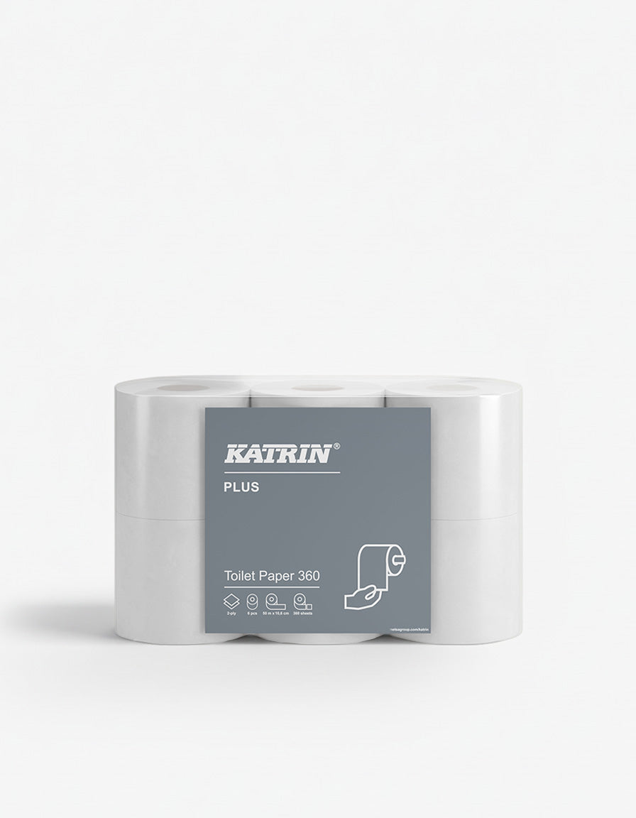 Toiletpapir, Plus, 2-lag, Hvid, 50 m pr. rl, 42 rl pr. krt