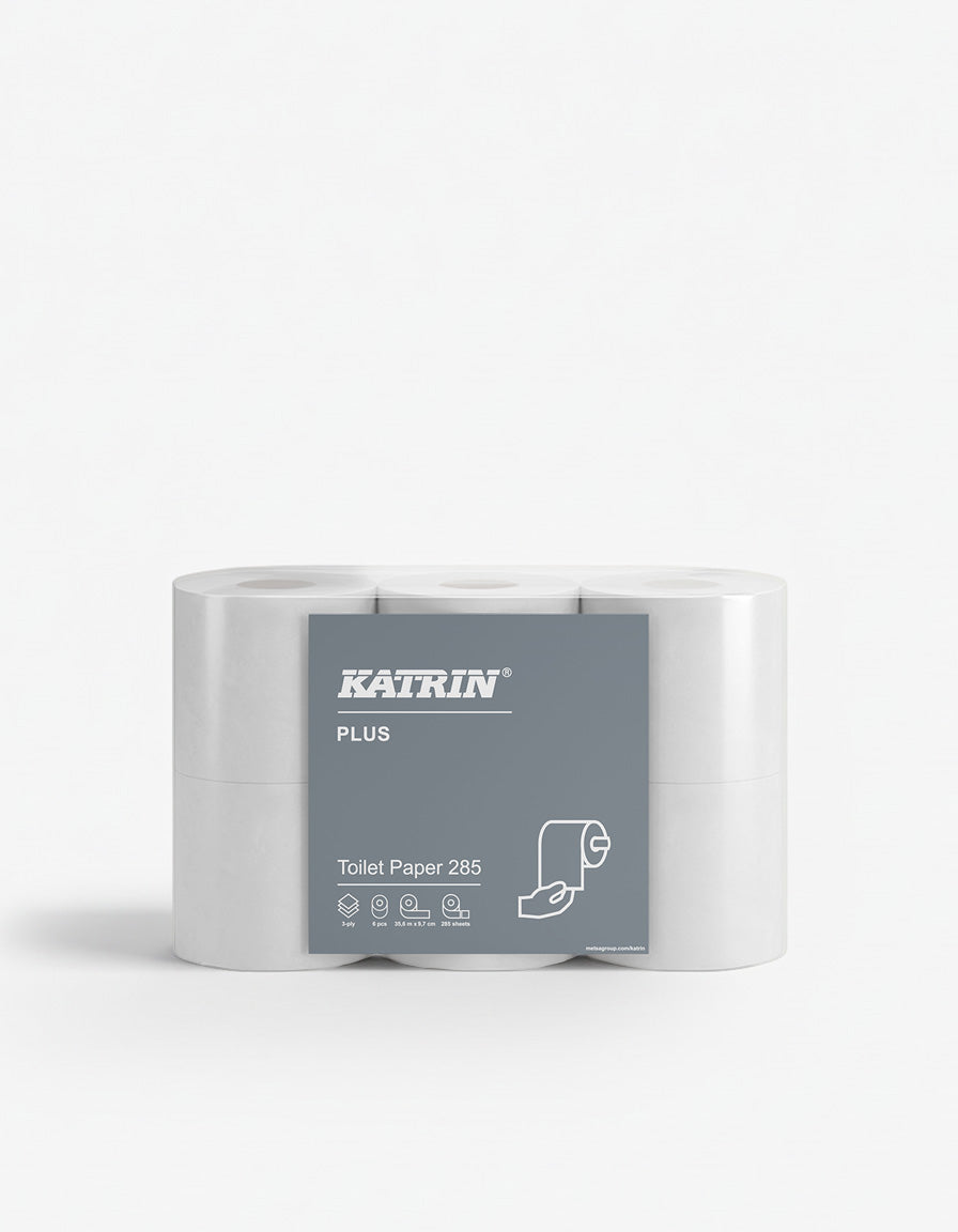 Toiletpapir, Plus, 3-lag, Nyfiber, Hvid, 35,6 m pr. rl, 42 rl pr. krt